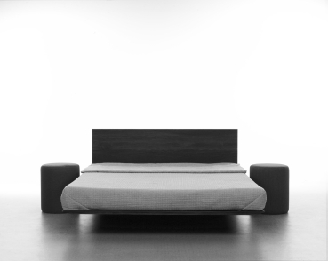 NOOBY Bett Black Design Schwebebett zeitlos aktuell & modern schwarz Holz Massivholz